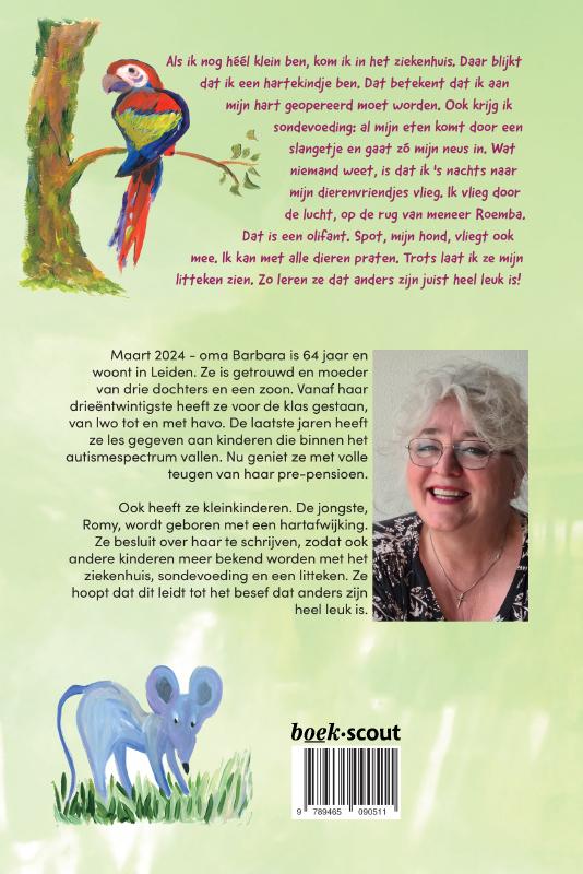 Achterkant van Hartekindje Romy en De Dierenkring