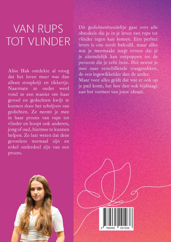 Achterkant van Van rups tot vlinder