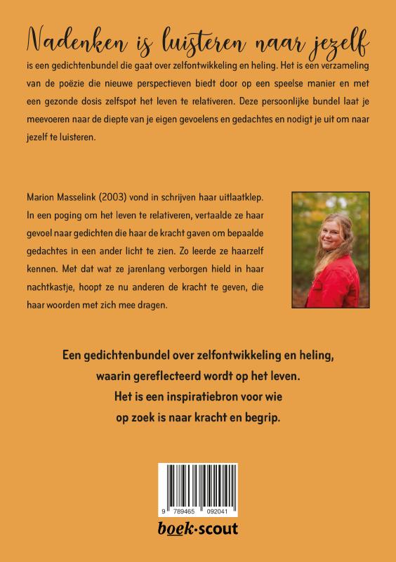 Achterkant van Nadenken is luisteren naar jezelf