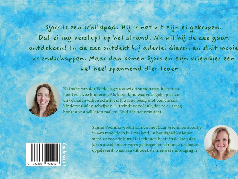 Achterkant van Schildpad Sjors op avontuur