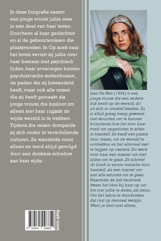 Achterkant van op zoek naar het leven