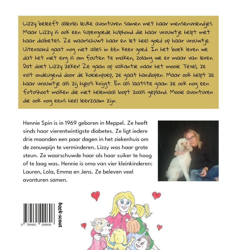 Achterkant van De avonturen van Lizzy de hulphond