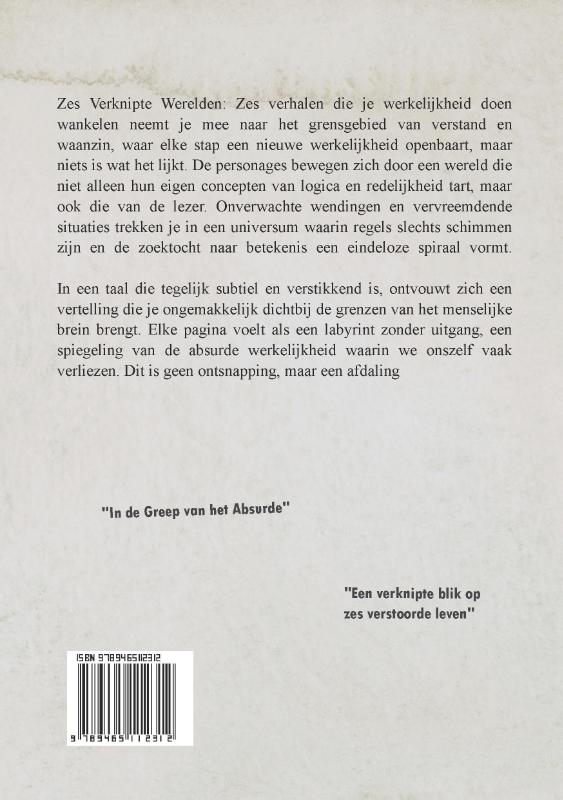 Achterkant van Zes Verknipte Werelden