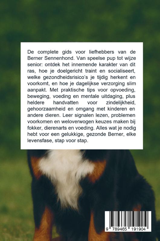 Achterkant van Alles over de Berner Sennenhond