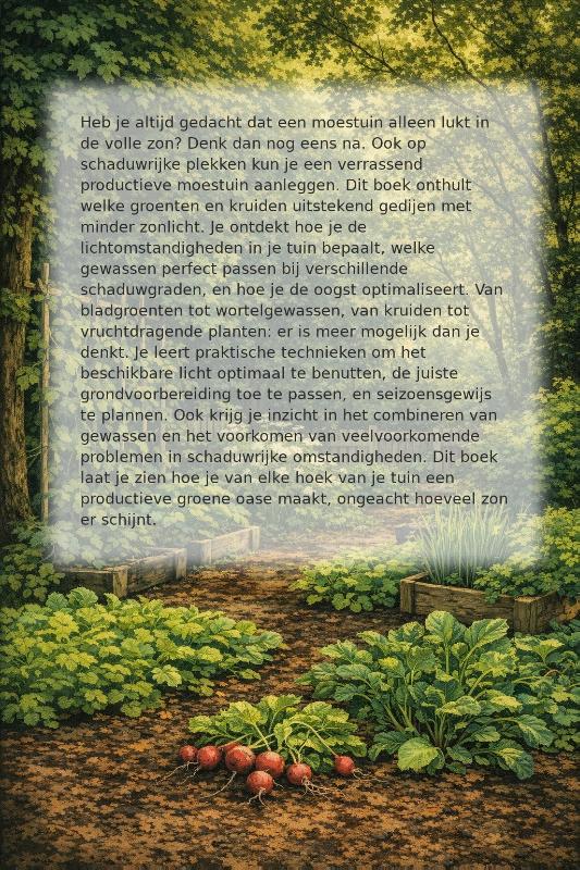 Achterkant van Moestuinieren in de Schaduw
