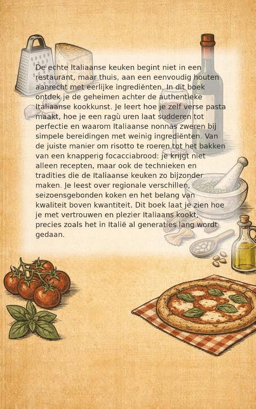 Achterkant van Thuiskoken als een italiaan