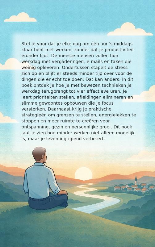Achterkant van Vier uur werken is genoeg
