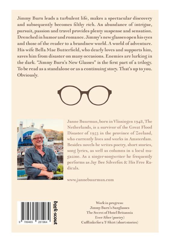 Achterkant van Jimmy Burn's New Glasses