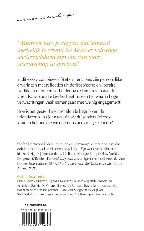 Achterkant van Een kleine filosofie van grote emoties: Vriendschap