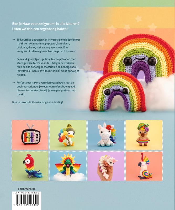 Achterkant van Amigurumi Regenbogen