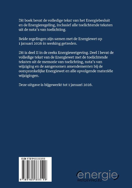 Achterkant van Energiebesluit en Energieregeling