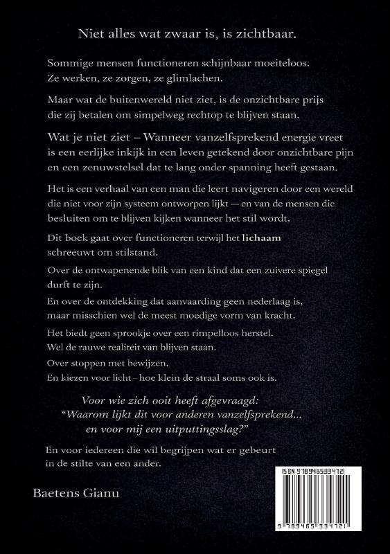 Achterkant van Wat je niet ziet