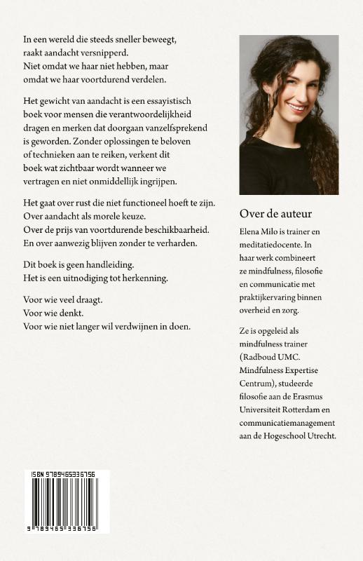 Achterkant van Het gewicht van aandacht