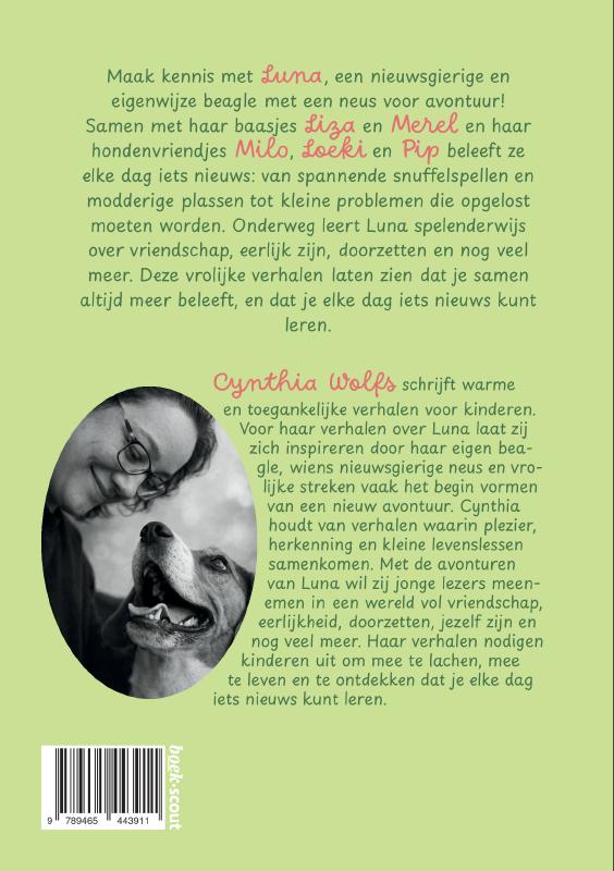 Achterkant van De avonturen van Luna de beagle en haar vriendjes