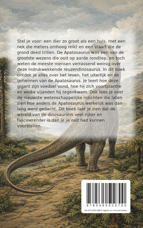 Achterkant van Alles over de Apatosaurus