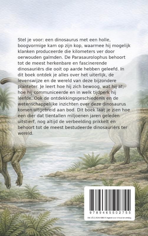 Achterkant van Alles over de Parasaurolophus
