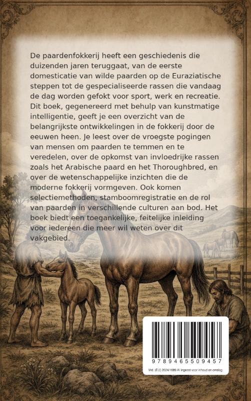 Achterkant van De geschiedenis van de paardenfokkerij