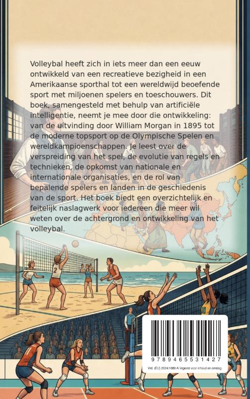 Achterkant van De geschiedenis van het volleybal