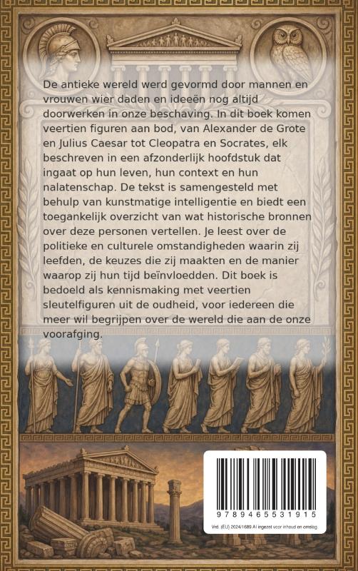 Achterkant van Helden van de oudheid