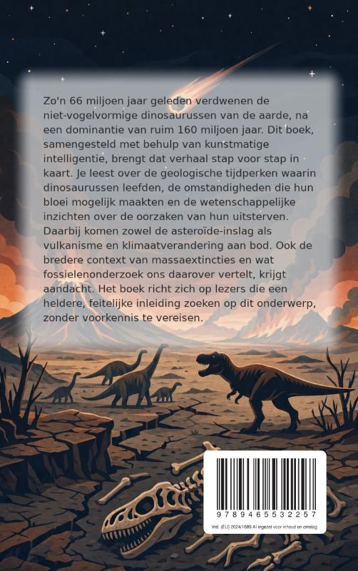 Achterkant van Het uitsterven van de dinosaurussen