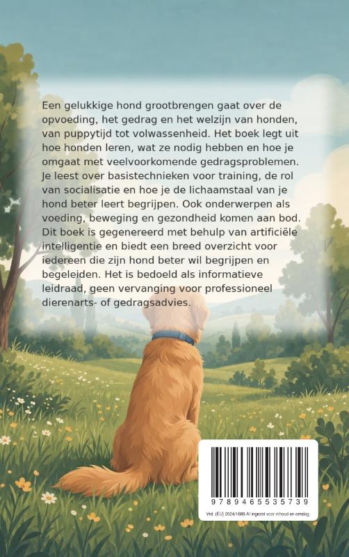 Achterkant van Een gelukkige hond grootbrengen