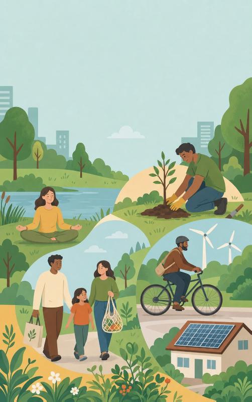 Achterkant van Living More Sustainably in Daily Life