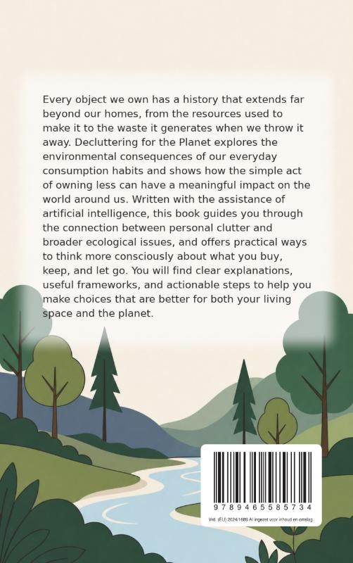 Achterkant van Decluttering for the Planet: A Guide to Conscious Consumption