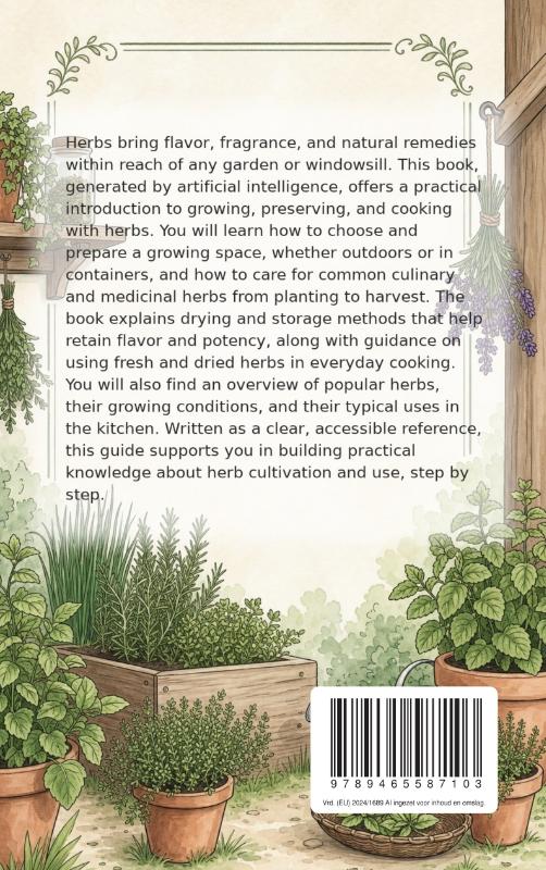 Achterkant van The Herb Garden: Growing, Drying, and Using Herbs