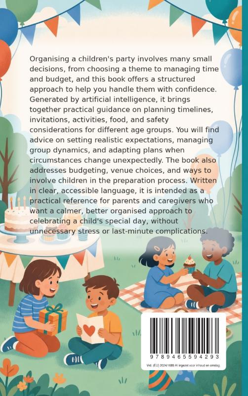 Achterkant van Organising Children's Parties