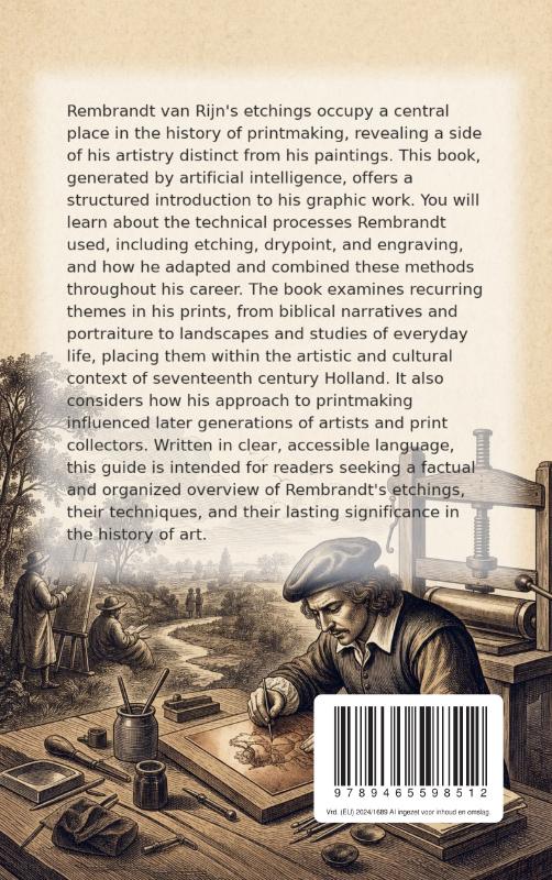 Achterkant van All About Rembrandt's Etchings