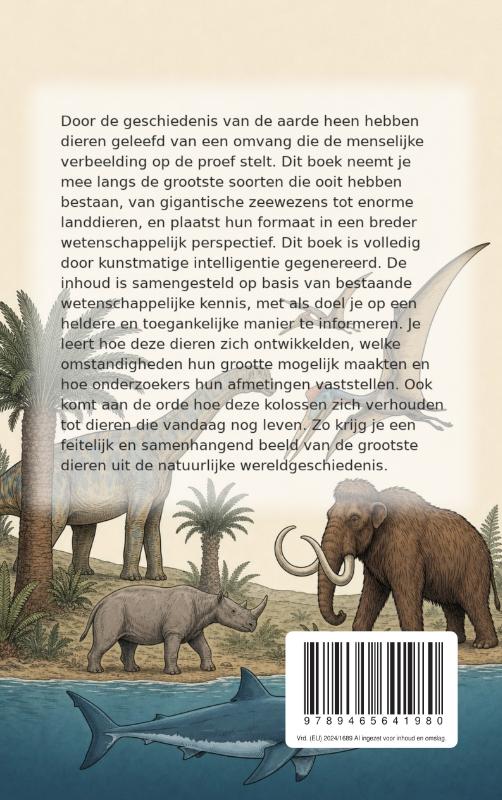 Achterkant van De grootste dieren die ooit leefden
