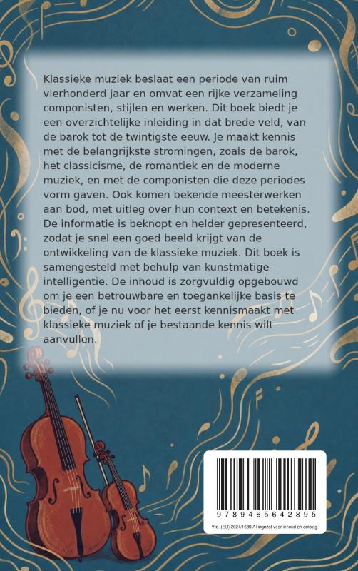 Achterkant van De klassieke muziek in het kort