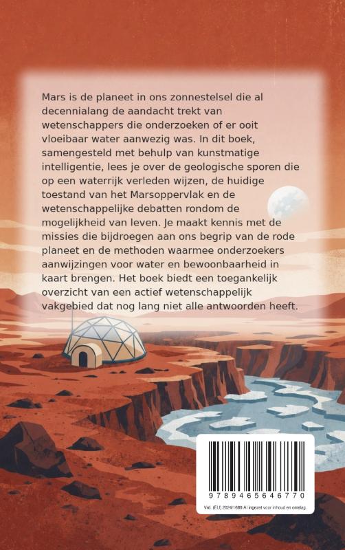 Achterkant van Het water van Mars