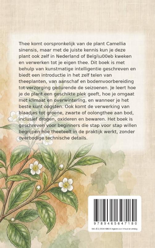 Achterkant van Thee van eigen kweek