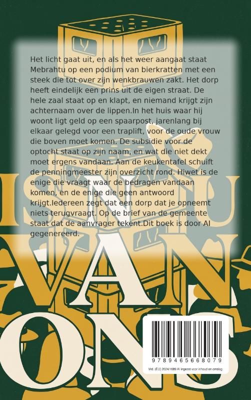 Achterkant van Die man is nou van ons