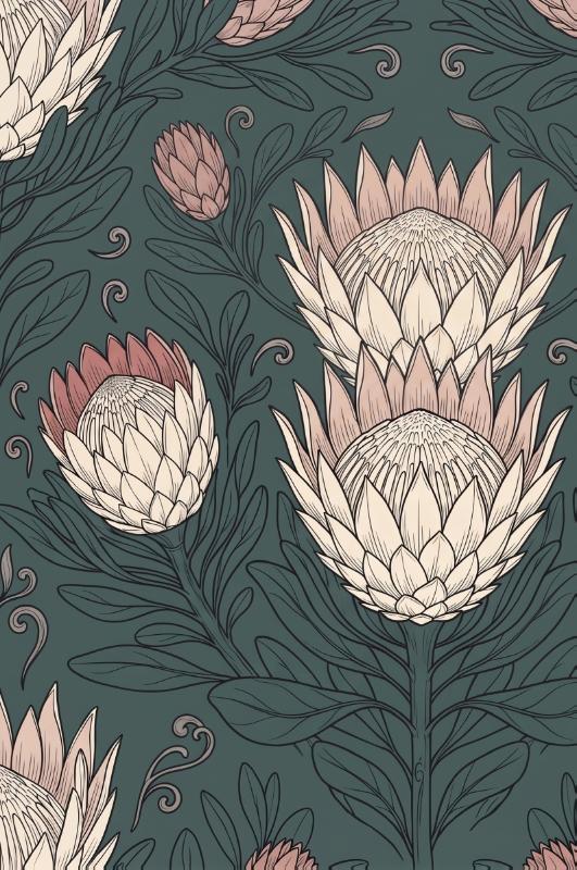 Achterkant van Protea's