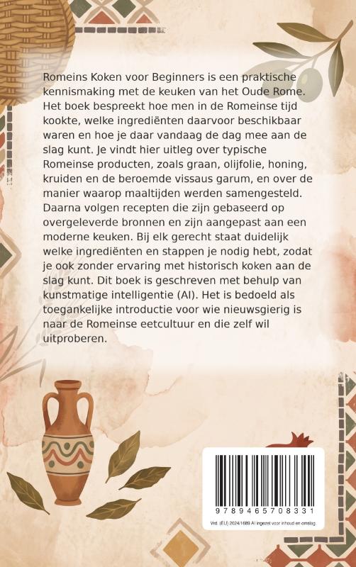 Achterkant van Romeins Koken voor Beginners