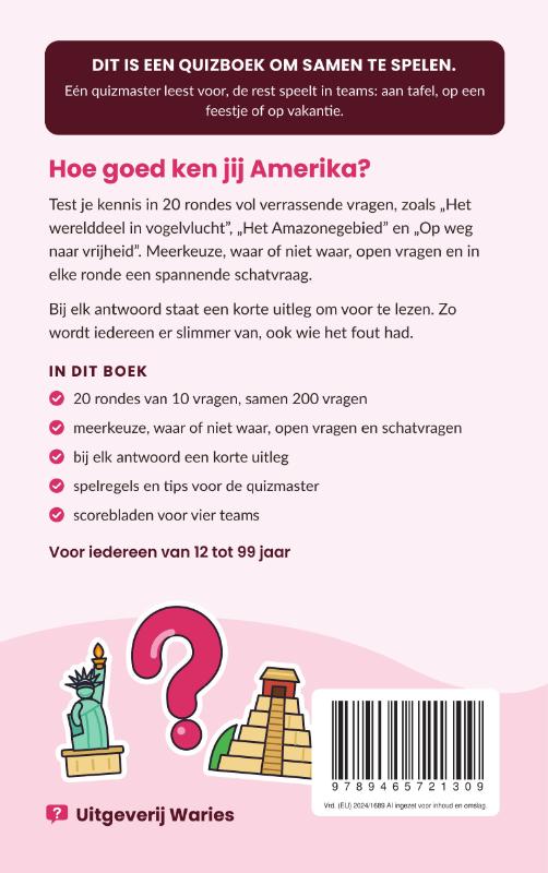 Achterkant van De grote Amerikaquiz