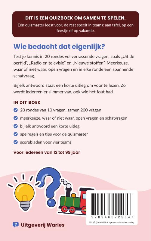 Achterkant van De grote uitvindingenquiz