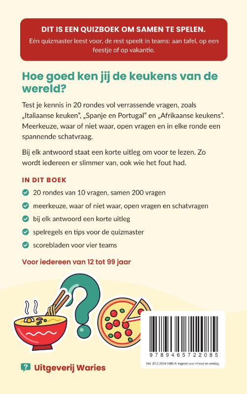 Achterkant van De grote wereldkeukenquiz