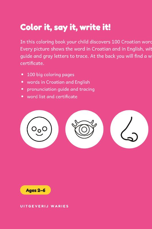 Achterkant van My First 100 Words in Croatian – My Body