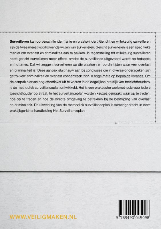 Achterkant van Het surveillanceplan