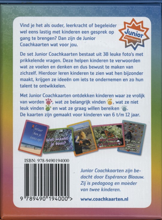 Achterkant van Junior coachkaarten