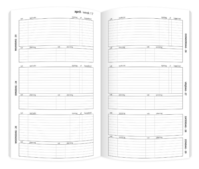 Achterkant van 1blik schoolagenda 2022-2023 / met beschermhoesje
