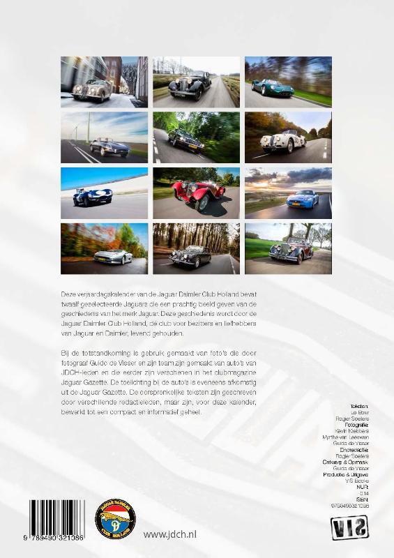 Achterkant van Jaguar Daimler Club Holland verjaardagskalender