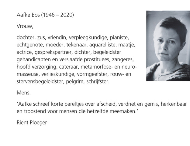 Achterkant van Afscheid, rouw en levenskracht