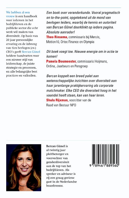 Achterkant van We hebben al een vrouw