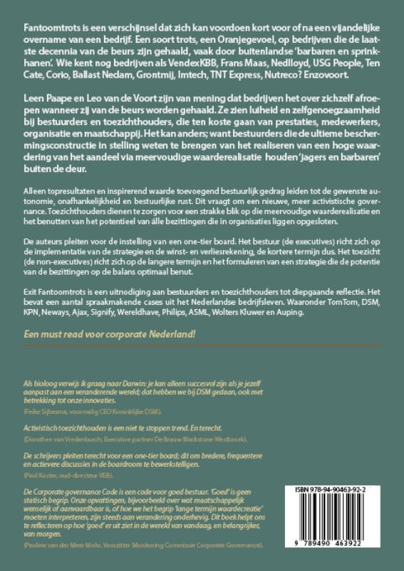 Achterkant van Exit Fantoomtrots