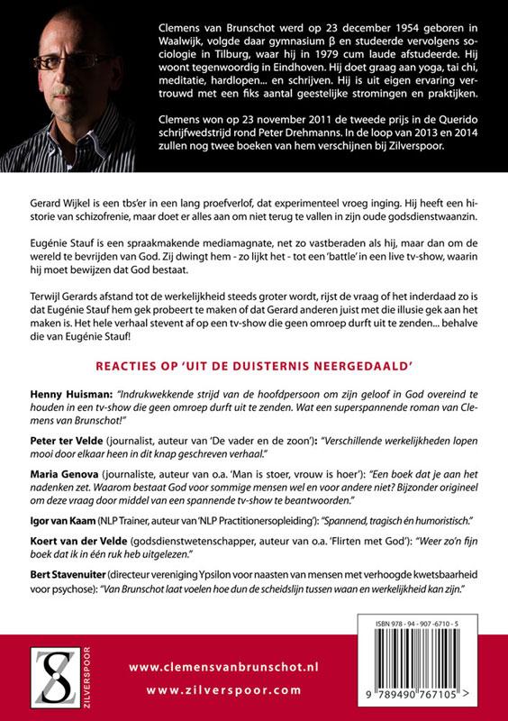 Achterkant van Uit de duisternis neergedaald