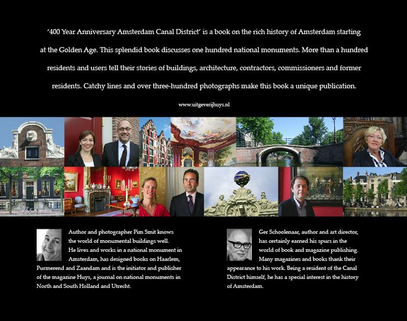 Achterkant van 400 year anniversary Amsterdam canal district